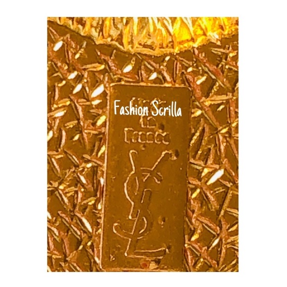 Yves Saint Laurent Gold Enameled Peach Chabacon Heart Pendant - Picture 9 of 10